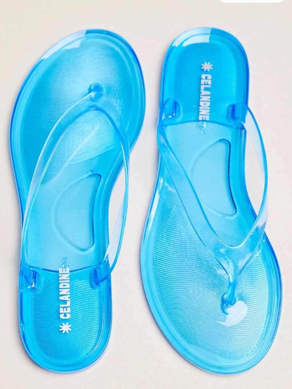 Anthropologie "Jelly Flip Flops in Celandine Ocean Blue" NWT